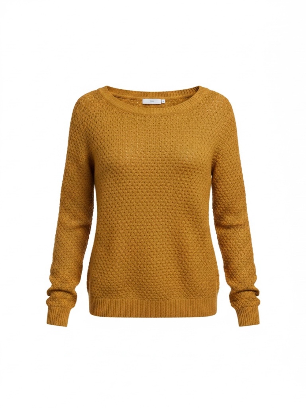 Brown Waffle-Knit Women's Sweater